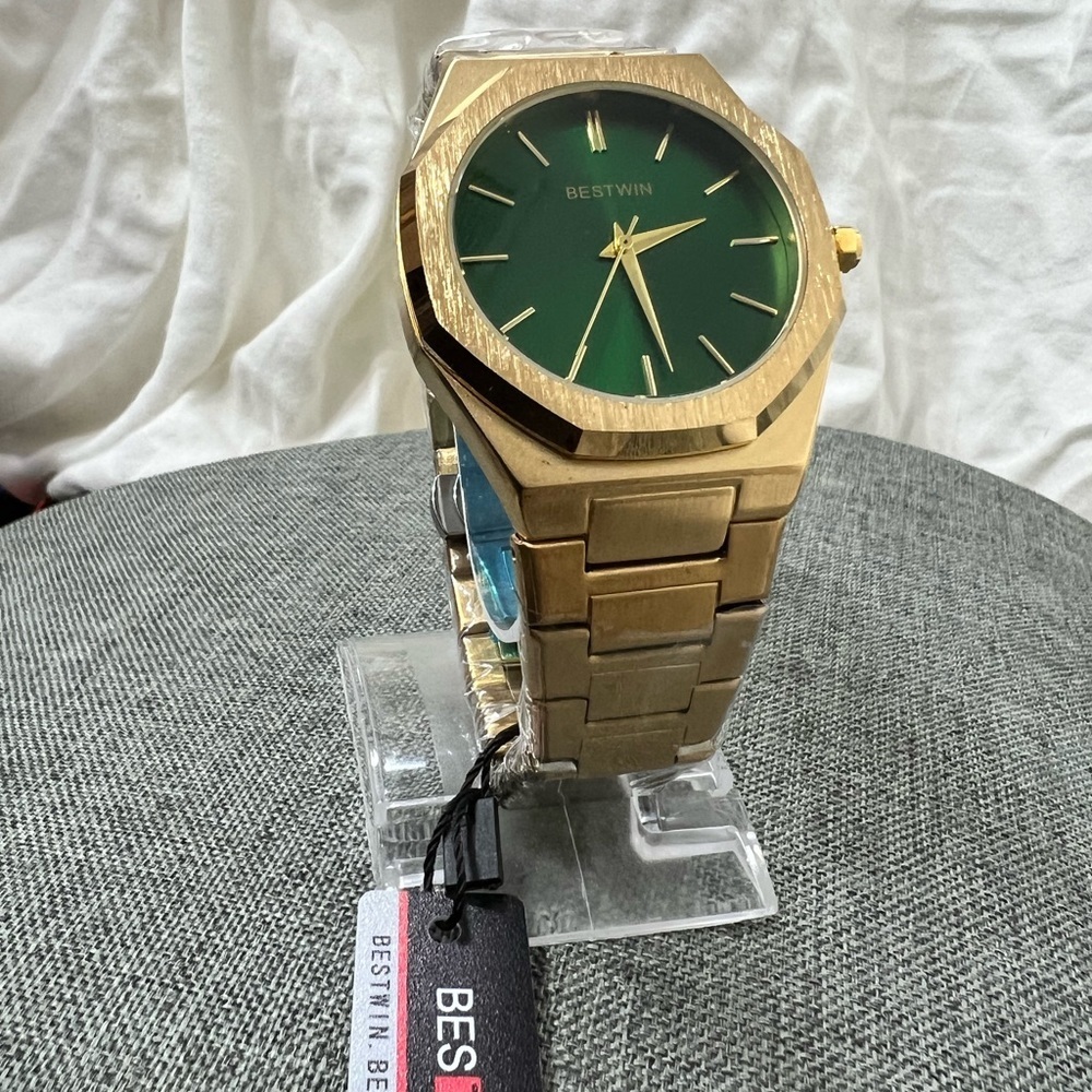 MENS BUSINESS WATCH ADJUSTABLE LINKS BRAND BESTWIN, STAINLESS STEEL ☑️ - Picture 8 of 10